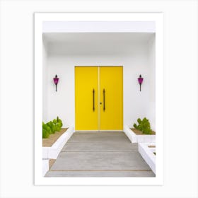 Retro Mid Century Yellow Doors On A Home In Palm Springs California Art Print