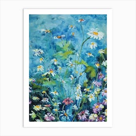 Osteospermum Floral Print Bright Painting 2 Flower Art Print