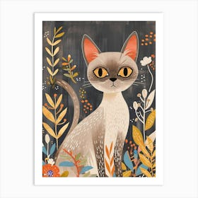 Egyptian Mau Cat Storybook Illustration 1 Art Print