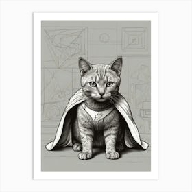 Cat In Cape 1 Art Print