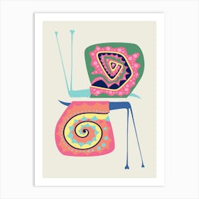 Snails Retro Art Print