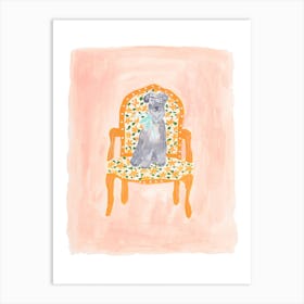 Schnauzer on Chair Art Print