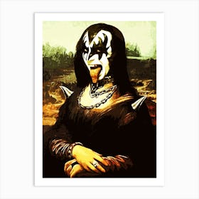 Kiss Mona Lisa Art Print