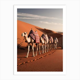 Camels In The Desert 2 Art Print