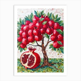 Mosaic Pomegranate Tree 1 Art Print