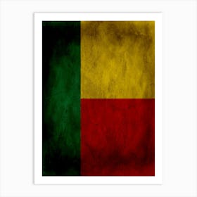 Benin Flag Texture Art Print