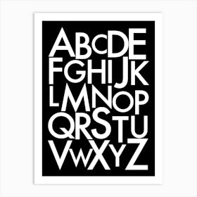 Alphabet in Monochrome Art Print