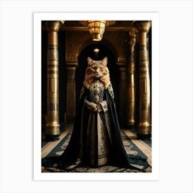 Cat In A Robe Art Print