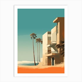 Ocean Beach San Diego California Mediterranean Style Illustration 2 Art Print