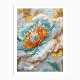 Embroidered Flower 2 Art Print