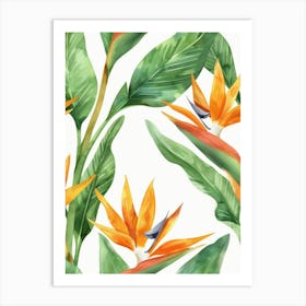 Bird Of Paradise Seamless Pattern 4 Art Print