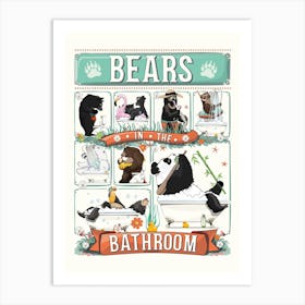 Bears In The Bathroom Art Print