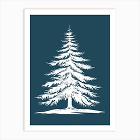 Spruce Tree Minimalistic Drawing 3 Art Print