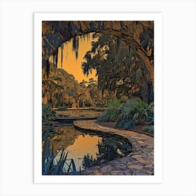 Audubon Park And Zoo Minimal Painting 1 Art Print