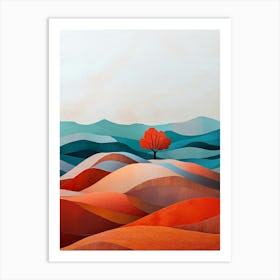 Abstract Landscape With A Tree Art Print