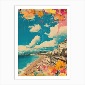 Cannes   Retro Collage Style 4 Art Print