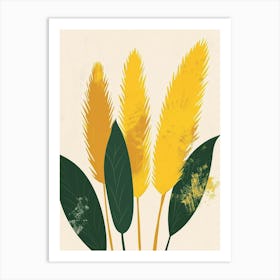 Sago Palm Plant Minimalist Illustration 5 Art Print