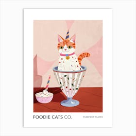 Foodie Cats Co Cat And Sundae 3 Art Print