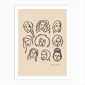 Girls in Black and Tan Art Print