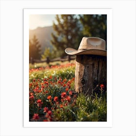 Cowboy Hat In The Field Art Print