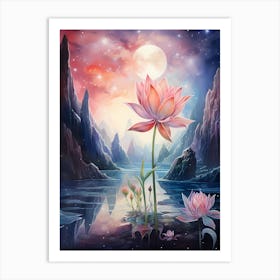 Watercolor Flower on an alien planet Art Print