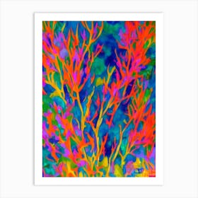 Acropora Efflorescens Vibrant Painting Art Print