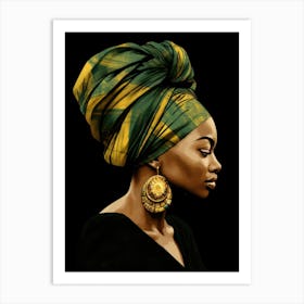 African Woman With Turban 1 Art Print