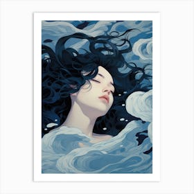 Girl In The Water Art Print