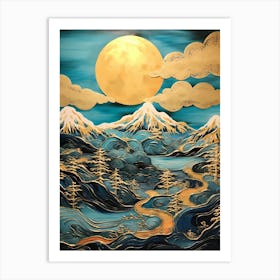 Full Moon Over The Mountains Art Print