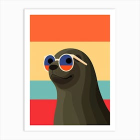 Little Sea Lion 2 Wearing Sunglasses Art Print