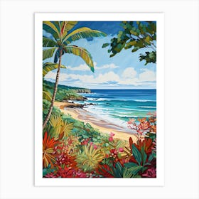Hapuna Beach, Hawaii, Matisse And Rousseau Style 3 Art Print