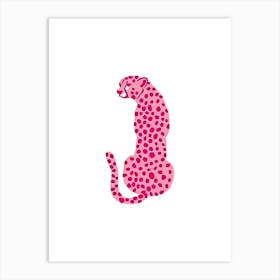 Cheetah pink Art Print