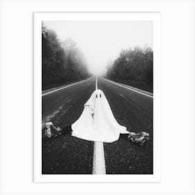 Ghost In Foggy Forest Art Print