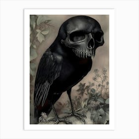 Crow Skull Art Print