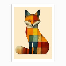 Fox In Squares Art Print