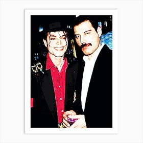 Freddie Mercury queen and Michael Jackson Art Print