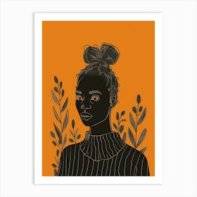 Black Girl With A Bun 1 Art Print