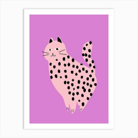 Cute Pink Cat Art Print