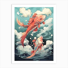Fish Lanterns Japanese Kitsch 1 Art Print