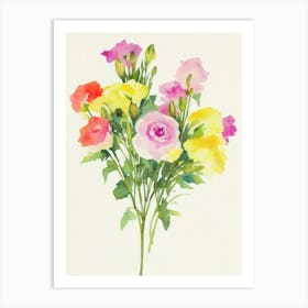 Lisianthus Vintage Flowers Flower Art Print