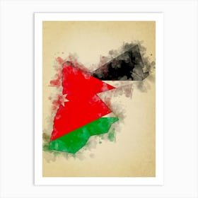 Jordan Flag Vintage Art Print