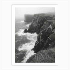 Black And White Cliffs Art Print