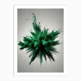 Green Powder Explosion Art Print