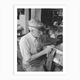 Sewing Uppers Of Boots Together In Bootmaking Shop, Alpine, Texas By Russell Lee Art Print