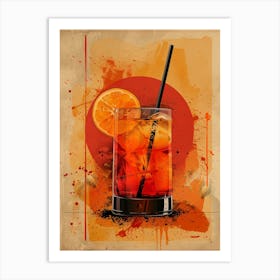 Cocktail With Orange Slice Art Print