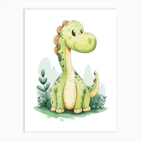 Cute Spot Pattern Dinosaur Cartoon  2 Art Print