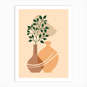 Two Vases With Plants Art Print