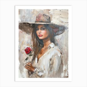 Woman In A Hat 84 Art Print