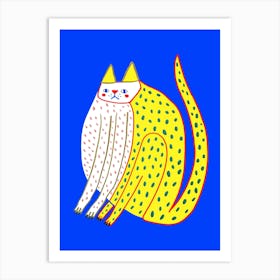 Cat Yellow Spotted Art Print