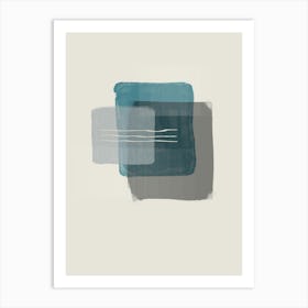 Blue & Gray Abstract Painting Art Print